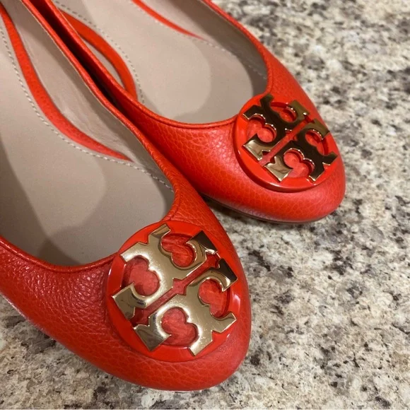 Tory Burch Claire Ballet Flats in Poppy - Picture 5 of 11